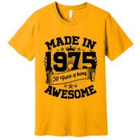 Vintage Crown Made In 1975 50 Years Of Being Awesome Premium T-Shirt