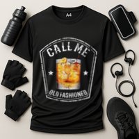 Vintage Call Me Old Fashioned Whiskey Funny Bourbon Cooling Performance Crew T-Shirt