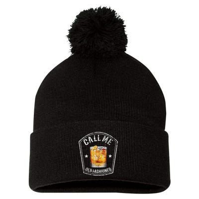 Vintage Call Me Old Fashioned Whiskey Funny Bourbon Pom Pom 12in Knit Beanie