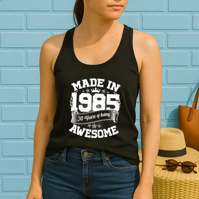 Vintage Crown Made In 1985 40 Years Of Being Awesome Womens Tank Top
