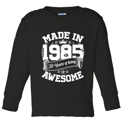 Vintage Crown Made In 1985 40 Years Of Being Awesome Toddler Long Sleeve Shirt