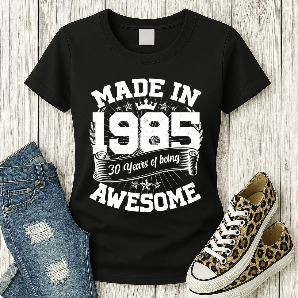 Vintage Crown Made In 1985 40 Years Of Being Awesome Womens T-Shirt