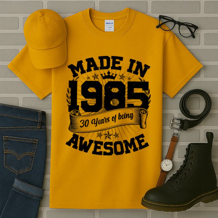 Vintage Crown Made In 1985 40 Years Of Being Awesome Tall T-Shirt