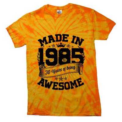 Vintage Crown Made In 1985 40 Years Of Being Awesome Tie-Dye T-Shirt