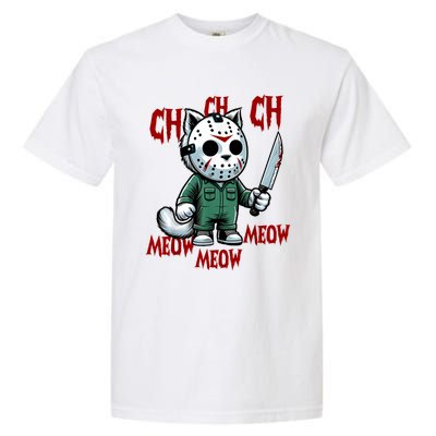 Vintage Cat Meow Halloween Cat Garment-Dyed Heavyweight T-Shirt