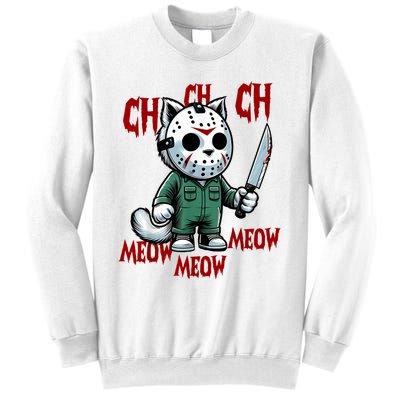 Vintage Cat Meow Halloween Cat Sweatshirt