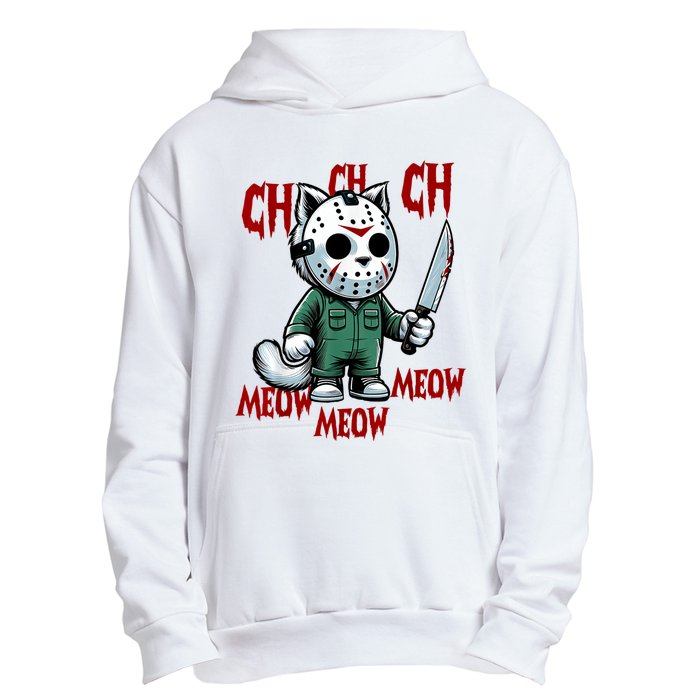 Vintage Cat Meow Halloween Cat Urban Pullover Hoodie