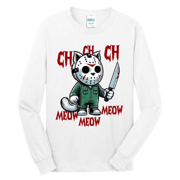 Vintage Cat Meow Halloween Cat Tall Long Sleeve T-Shirt