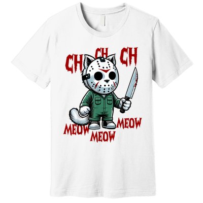 Vintage Cat Meow Halloween Cat Premium T-Shirt