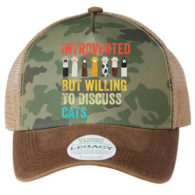 Vintage Cat Meow Introverted But Willing To Discuss Cats Legacy Tie Dye Trucker Hat