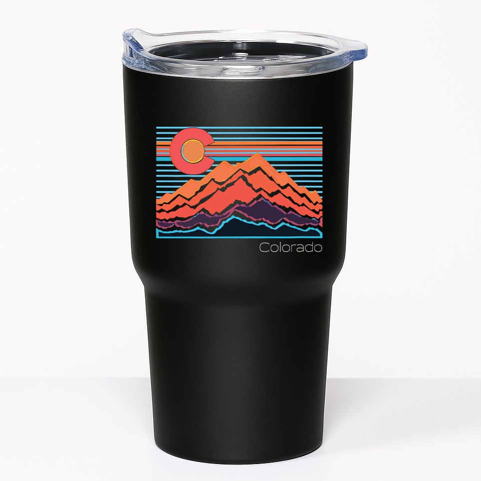 Vintage Colorado Mountain Landscape And Flag Graphic Tumbler