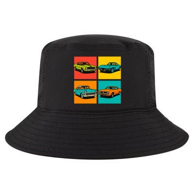 Vintage Classic Muscle Cars Pop Art Design Cool Comfort Performance Bucket Hat
