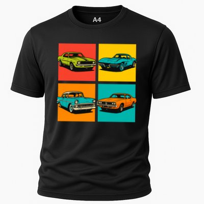 Vintage Classic Muscle Cars Pop Art Design Cooling Performance Crew T-Shirt