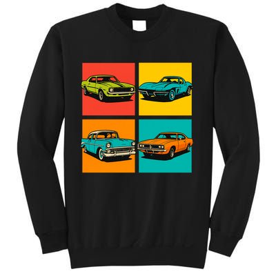 Vintage Classic Muscle Cars Pop Art Design Sweatshirt