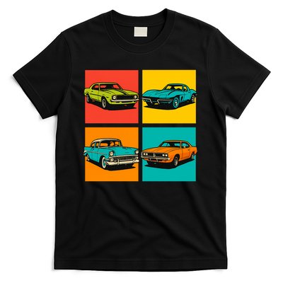 Vintage Classic Muscle Cars Pop Art Design T-Shirt