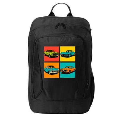 Vintage Classic Muscle Cars Pop Art Design City Backpack