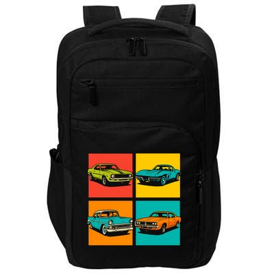 Vintage Classic Muscle Cars Pop Art Design Impact Tech Backpack