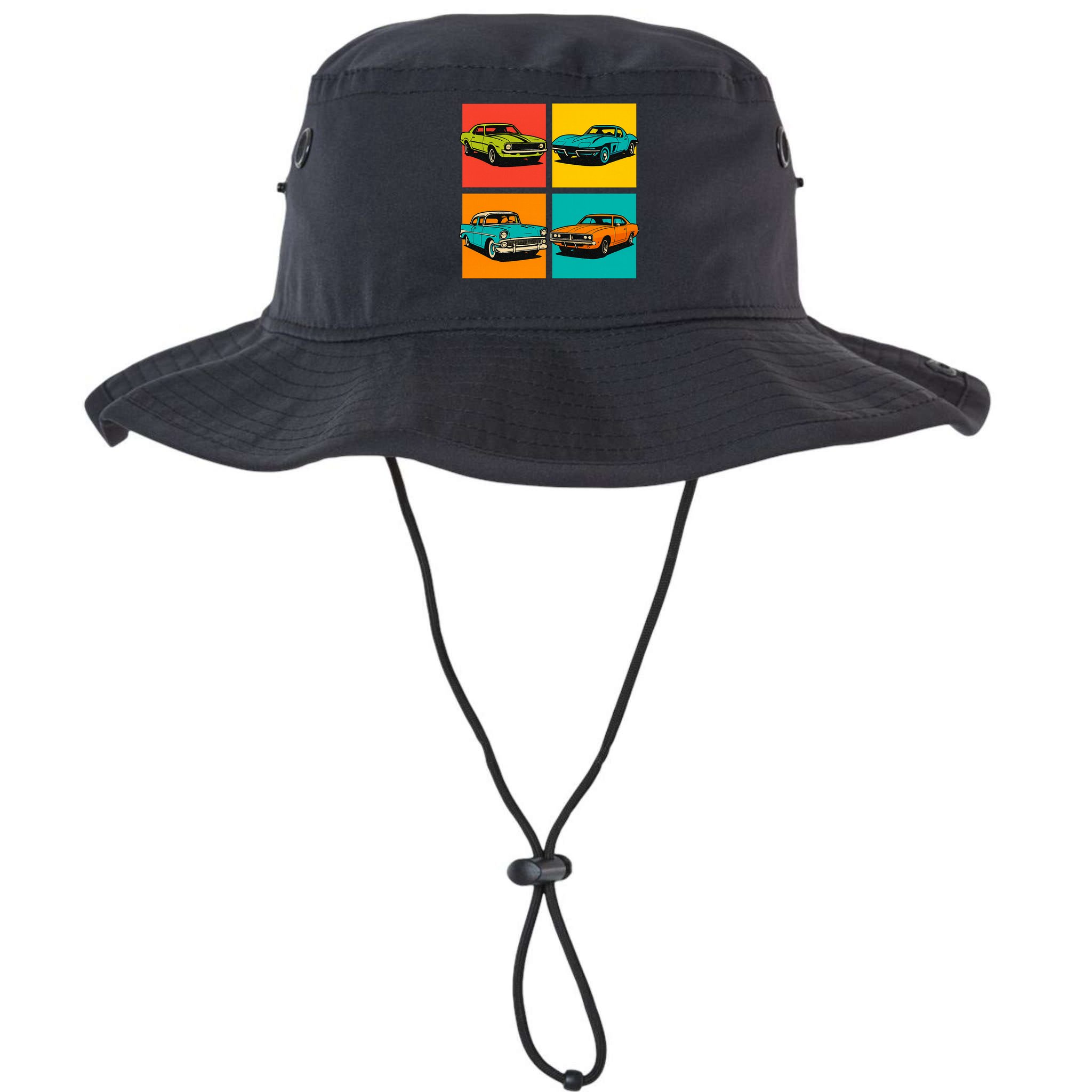 Vintage Classic Muscle Cars Pop Art Design Bucket Hat