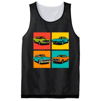 Vintage Classic Muscle Cars Pop Art Design Mesh Reversible Basketball Jersey Tank