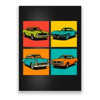 Vintage Classic Muscle Cars Pop Art Design Poster
