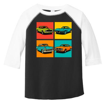 Vintage Classic Muscle Cars Pop Art Design Toddler Fine Jersey T-Shirt