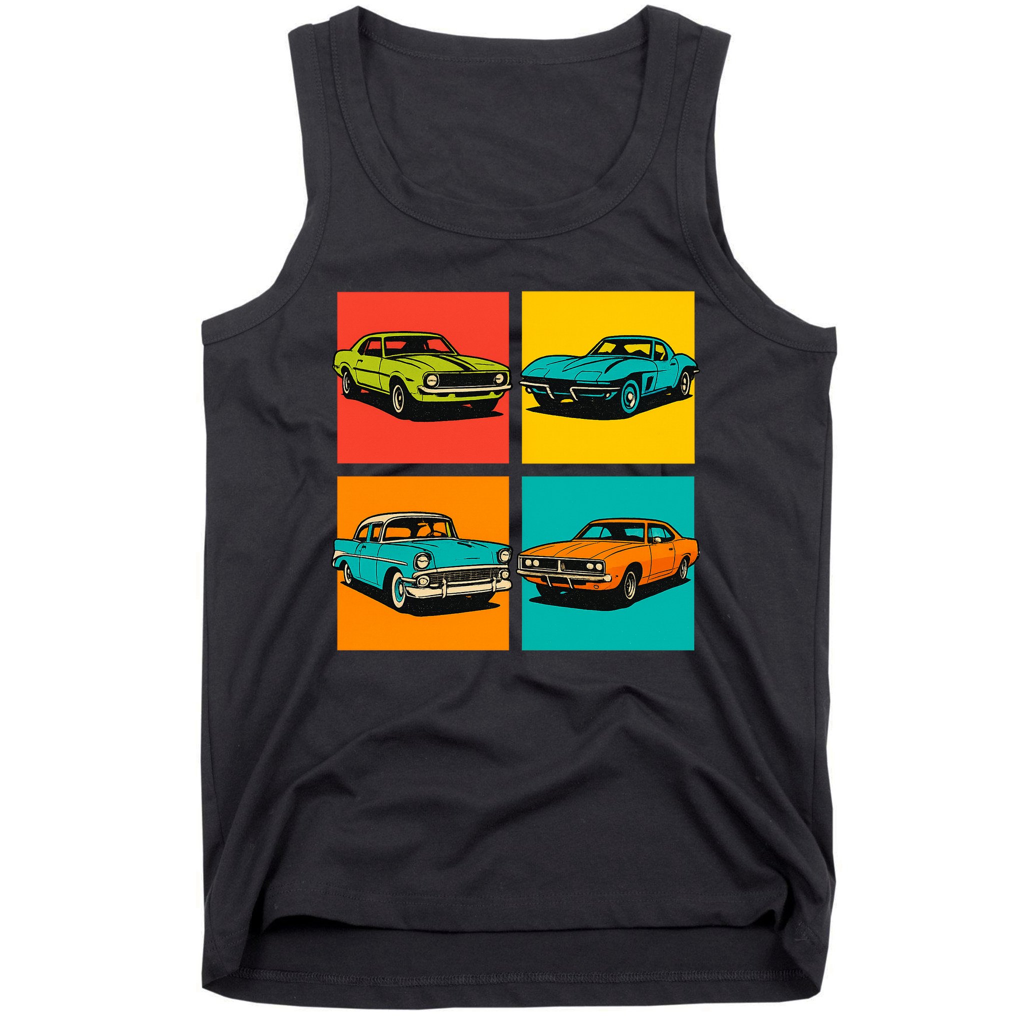 Vintage Classic Muscle Cars Pop Art Design Tank Top