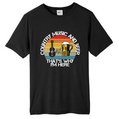 Vintage Country Music And Beer That's Why I'm Heres Tall Fusion ChromaSoft Performance T-Shirt