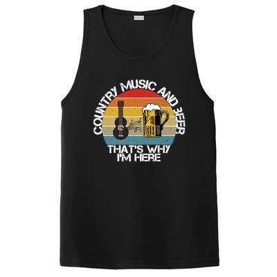 Vintage Country Music And Beer That's Why I'm Heres PosiCharge Competitor Tank