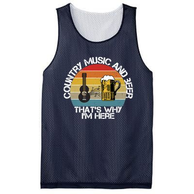 Vintage Country Music And Beer That's Why I'm Heres Mesh Reversible Basketball Jersey Tank