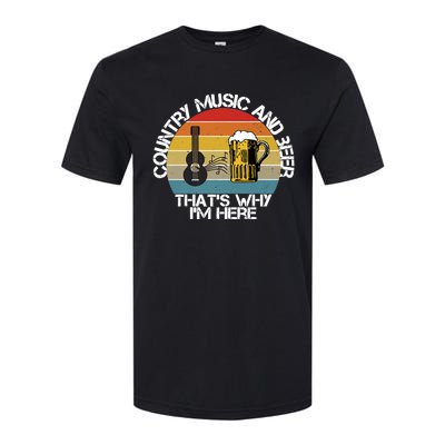 Vintage Country Music And Beer That's Why I'm Heres Softstyle® CVC T-Shirt