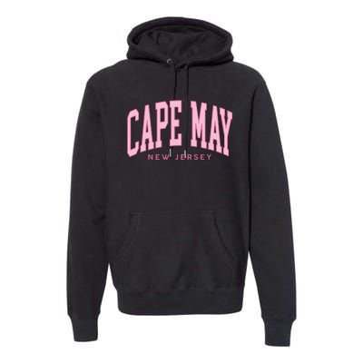 Vintage Cape May Nj Retro Throwback Beach Preppy Premium Hoodie