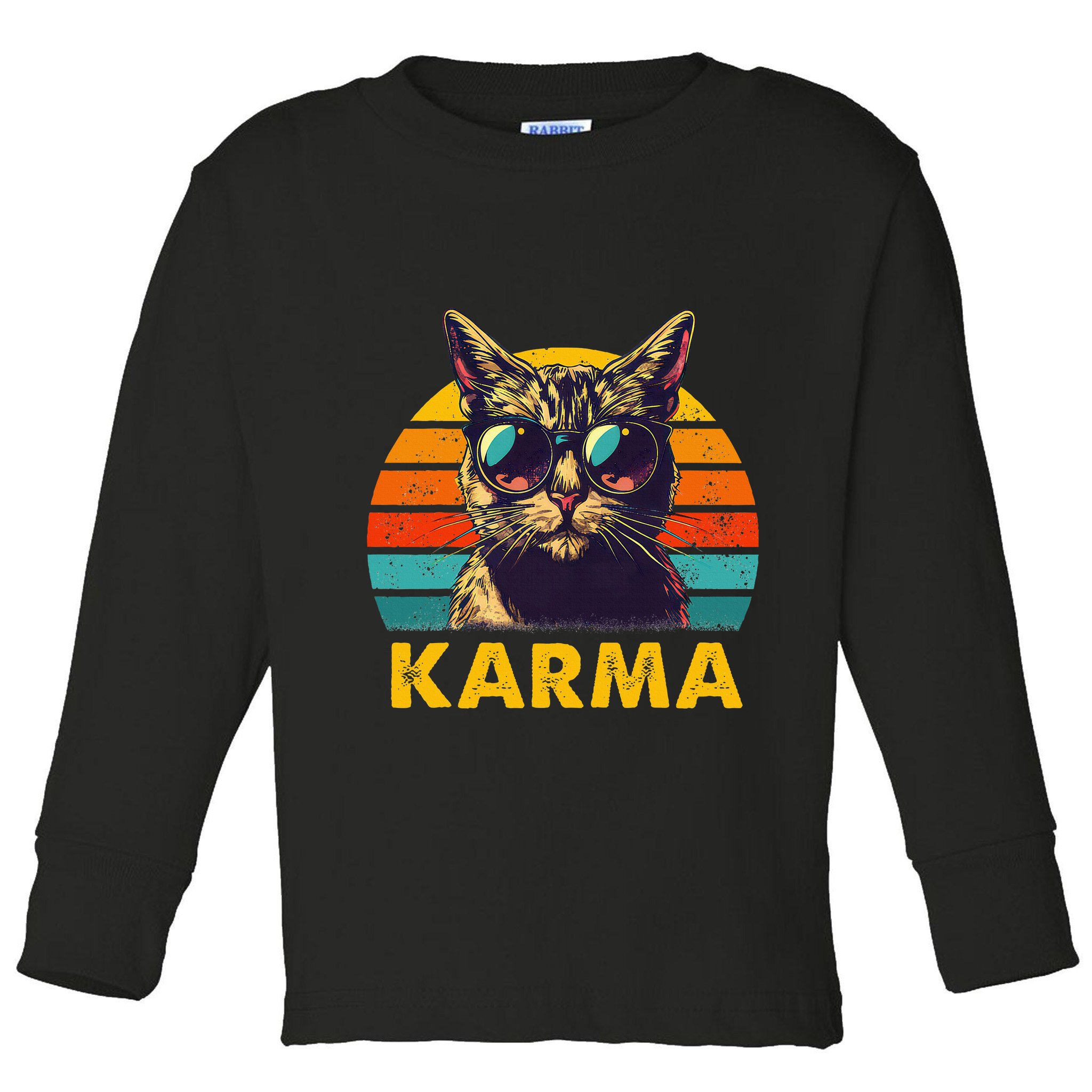 Vintage Cat Music Gifts Toddler Long Sleeve Shirt