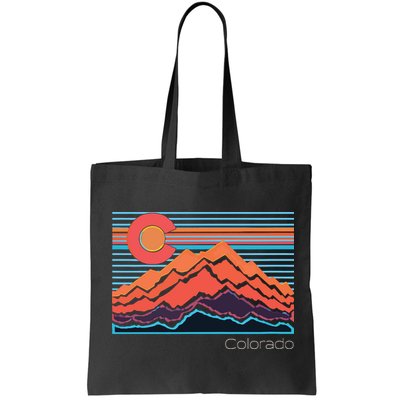 Vintage Colorado Mountain Landscape And Flag Graphic Bag