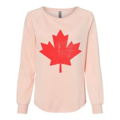 Vintage Canada Maple Leaf Canada Day Womens California Wash Sweatshirt