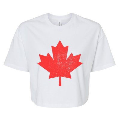 Vintage Canada Maple Leaf Canada Day Bella+Canvas Jersey Crop Tee