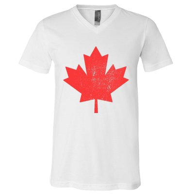 Vintage Canada Maple Leaf Canada Day V-Neck T-Shirt