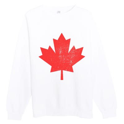 Vintage Canada Maple Leaf Canada Day Premium Crewneck Sweatshirt