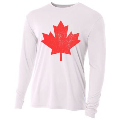 Vintage Canada Maple Leaf Canada Day Cooling Performance Long Sleeve Crew