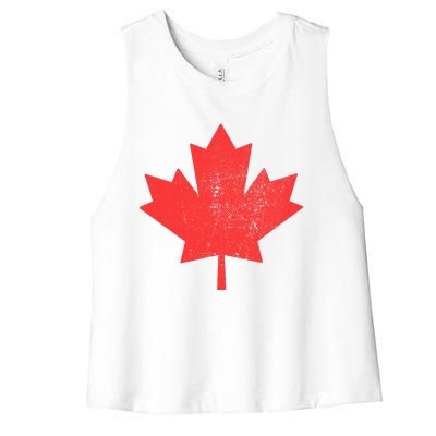 Vintage Canada Maple Leaf Canada Day Women's Racerback Cropped Tank