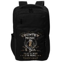 Vintage Country Music And Beer ThatS Why IM Here Legends Impact Tech Backpack