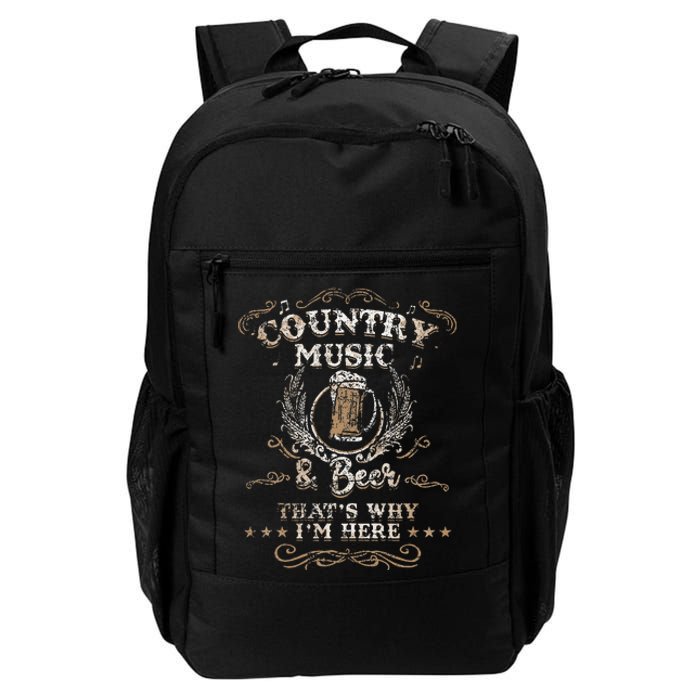 Vintage Country Music And Beer ThatS Why IM Here Legends Daily Commute Backpack