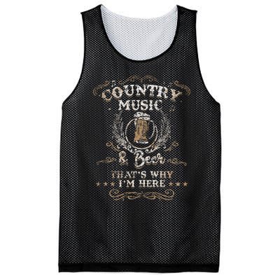 Vintage Country Music And Beer ThatS Why IM Here Legends Mesh Reversible Basketball Jersey Tank