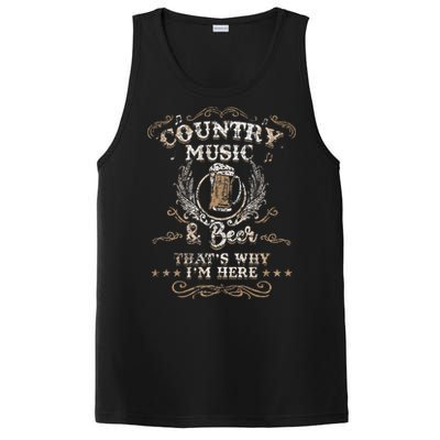 Vintage Country Music And Beer ThatS Why IM Here Legends PosiCharge Competitor Tank