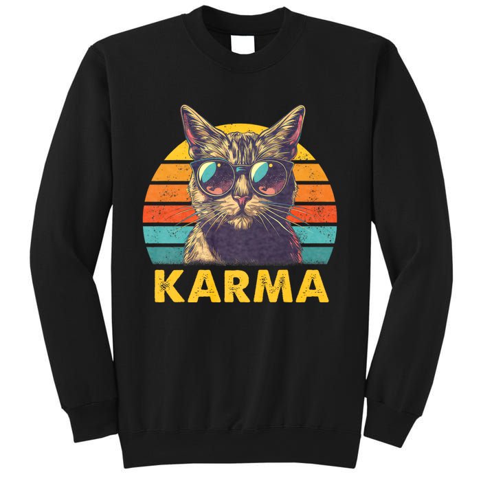 Vintage Cat Music Gifts For Teens Girl Women Karma Sweatshirt