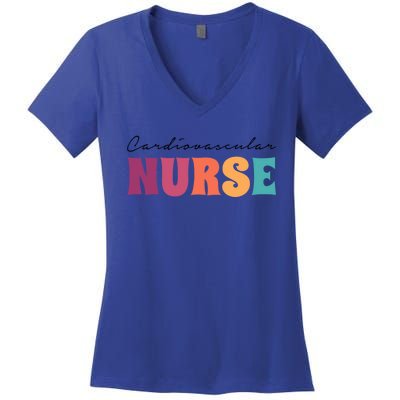 Vintage Cardiovascular Nurse Week Nurses Nursing Squad Cute Gift Women's V-Neck T-Shirt