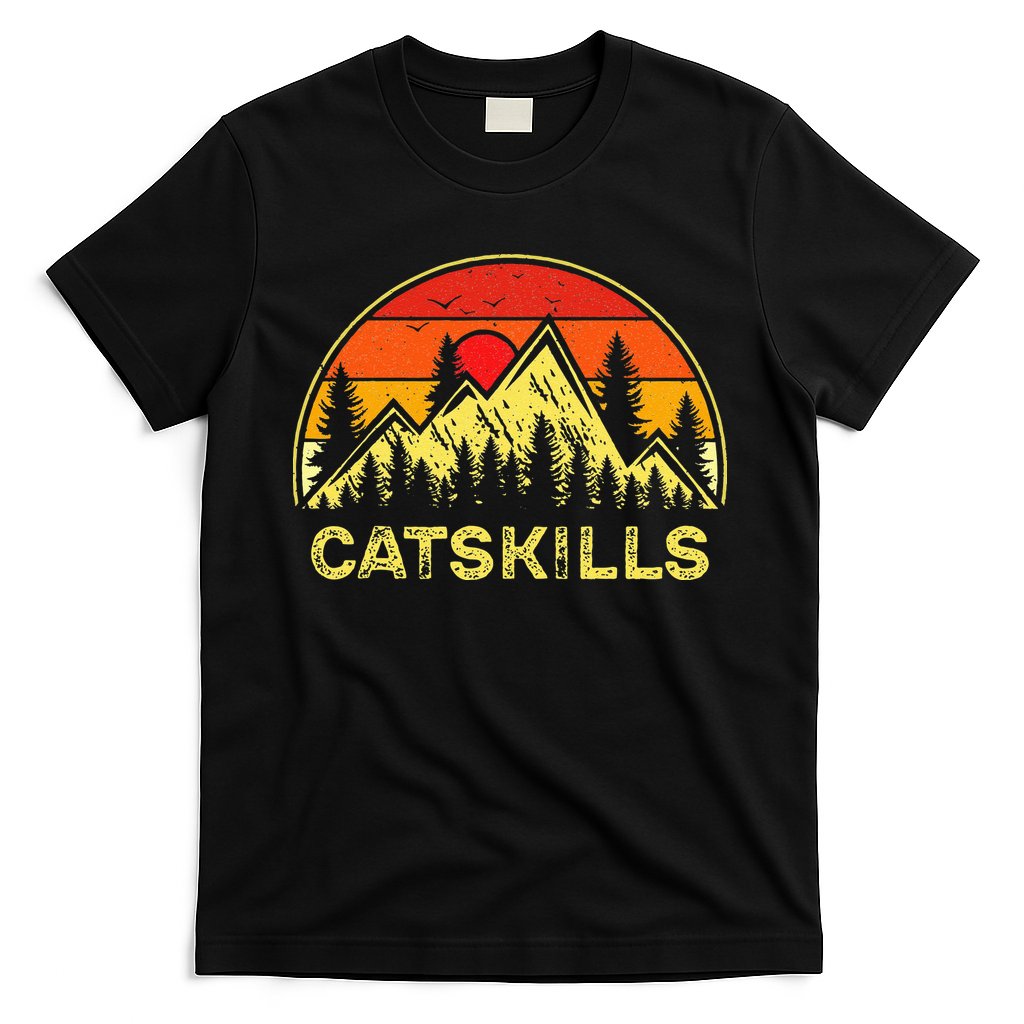 Vintage Catskills New York Mountains Nature Hiking Souvenir T-Shirt