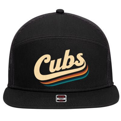 Vintage Cubs Name Throwback Retro 7 Panel Mesh Trucker Snapback Hat