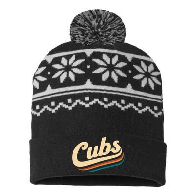 Vintage Cubs Name Throwback Retro USA-Made Snowflake Beanie