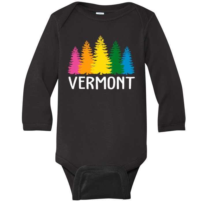 Vermont Colorful Nature Baby Long Sleeve Bodysuit