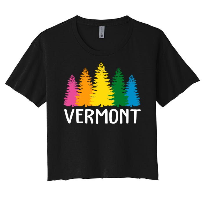 Vermont Colorful Nature Women's Crop Top Tee